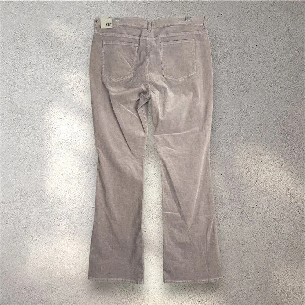 KUT From the Kloth Karen Baby Bootcut Corduroy Pants Women’s 18 Gray Y2K NWT - Picture 2 of 8